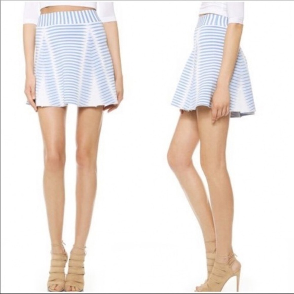 Torn by Ronny Kobo Blue and White Anabelle Bandage Skirt
